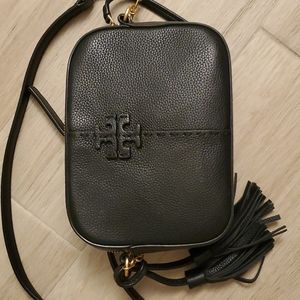 MCGRAW CAMERA BAG Tory Burch  used black leather